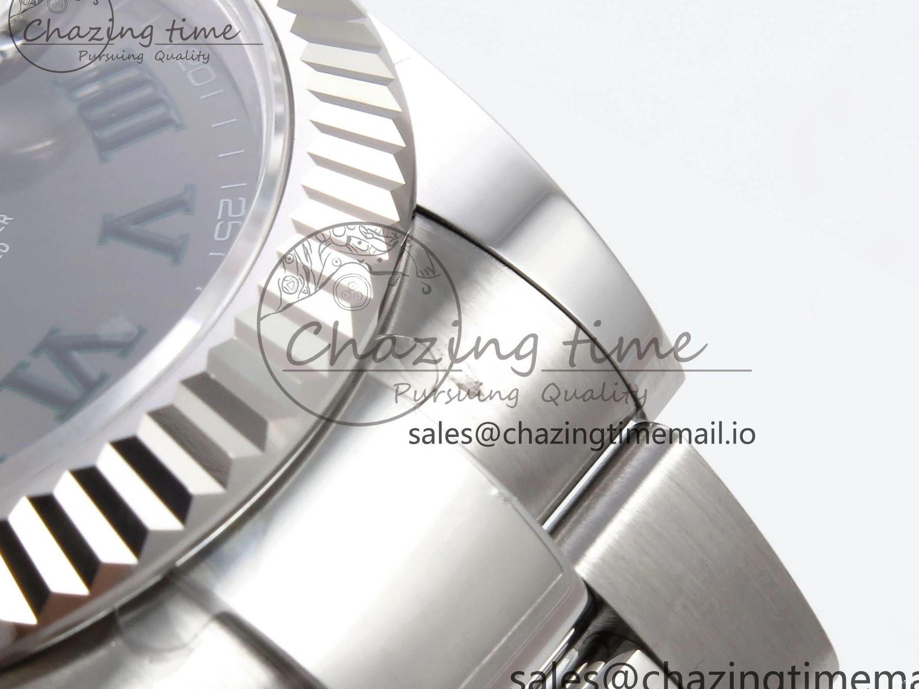 MiroTime 0131 GoodFit DateJust 41 126334 EWEF Best Edition Gray Dial Green Roman on Oyster Bracelet A 1054